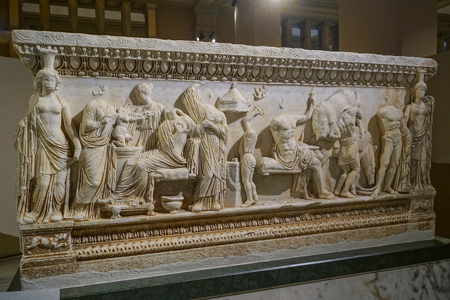 Sarcophagus Tub with Depiction of the Myth of Phaedra/Hyppolite