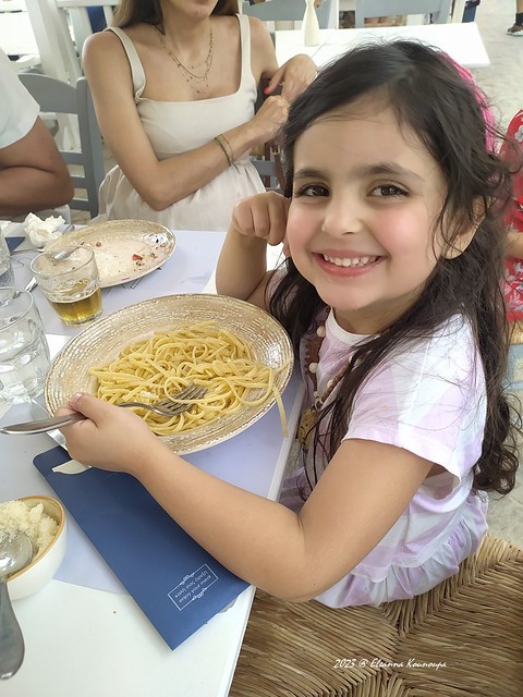 Enjoying spaghetti