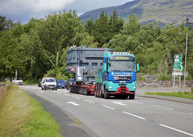 Allelys Haulage  155 tonne transformer movement from Black Roch Beach to the National Grid sub station in Trawsfynydd North Wales July 6th 2023
