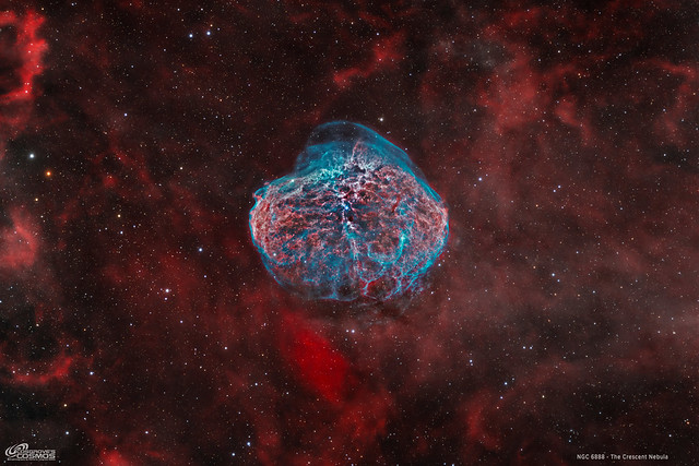 A Reprocess of NGC 6888 - The Crescent Nebula ~11 hours in HOOrgb