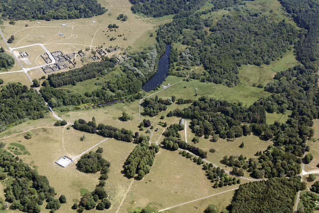 Buckenham Tofts aerial image. Site of a Norfolk lost village - beside the River Wissey