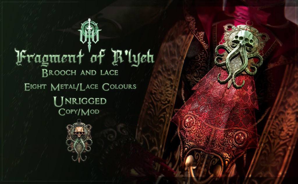 /Vae Victis - "Fragment of R'lyeh" - Brooch and lace - Oceanic Odyssey Hunt Prize