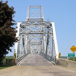 Black Hawk Bridge At Lansing, Iowa. Completed 1931, the unique riveted cantilever through truss bridge will be replaced in the next decade. 