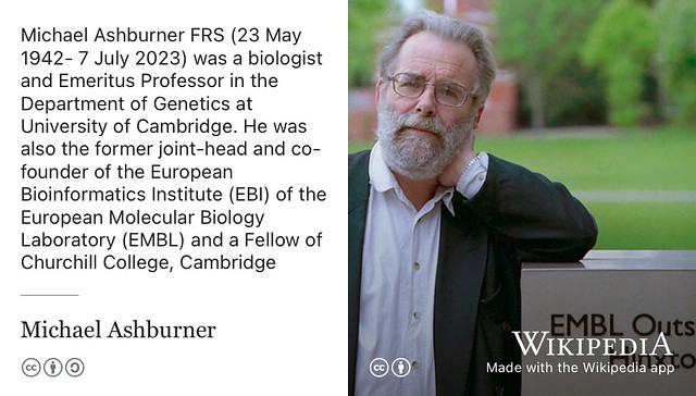 RIP Michael Ashburner  (1942-2023) Geneticist
