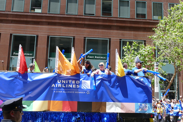 pride parade outing, united airlines float  6-23*