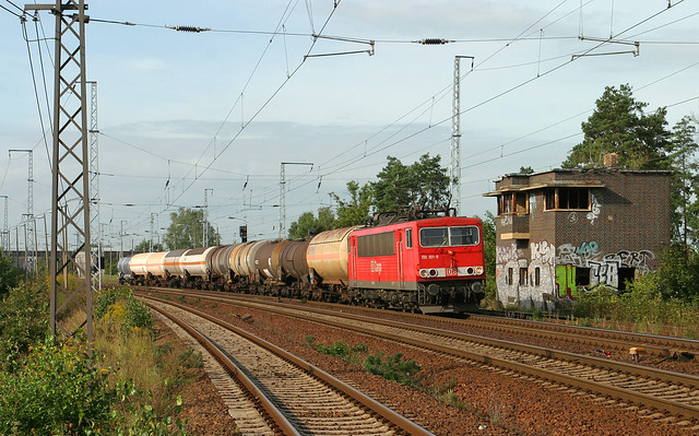 DB 155 101 + Güterzug/goederentrein/freight train  - Genshagener Heide