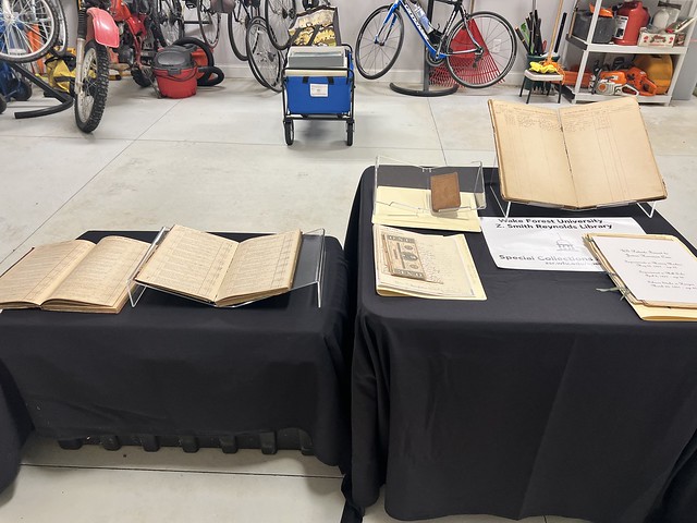 SCA brought a sampling of the Cana General Store Collection including: post office ledgers, patent applications, and account books.