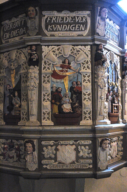 Bad Zwischenahn, Niedersachsen, Pfarrkirche St. Johannes der Täufer, pulpit, detail