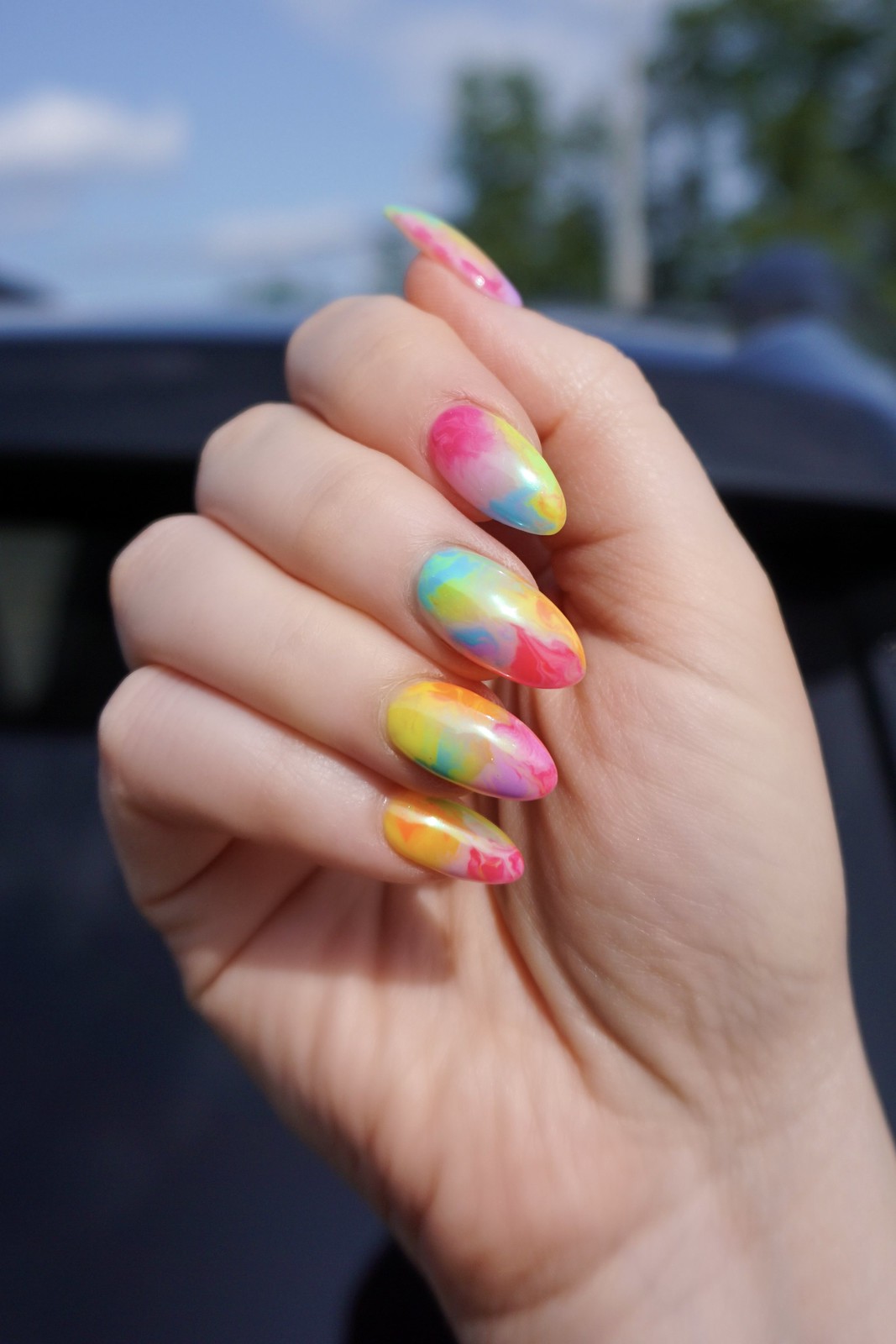 Colorful Tie Dye Nails | Rainbow Tie Dye Nails | Colorful Watercolor Nails | Rainbow Watercolor Nails | Summer 2023 Nails | Summer Nails | Summer Nail Art | Neon Nails | Summer Nails Neon | Nails Summer 2023 | Summer Nails Fun | Summer Nails Trendy 2023