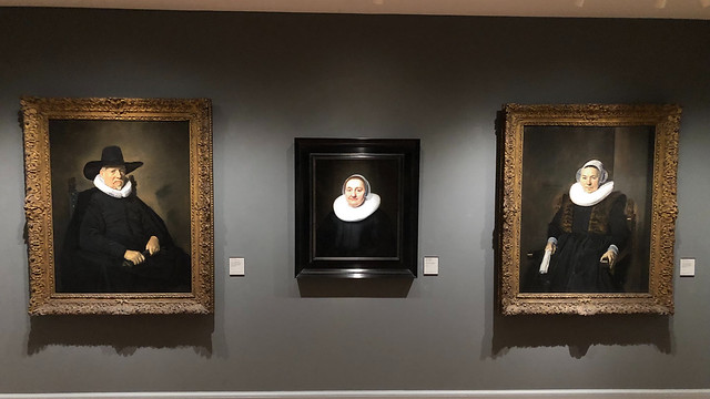 Frans Hals portraits flank one by Bartholomeus van der Helst, Yale University Art Gallery, New Haven, Connecticut