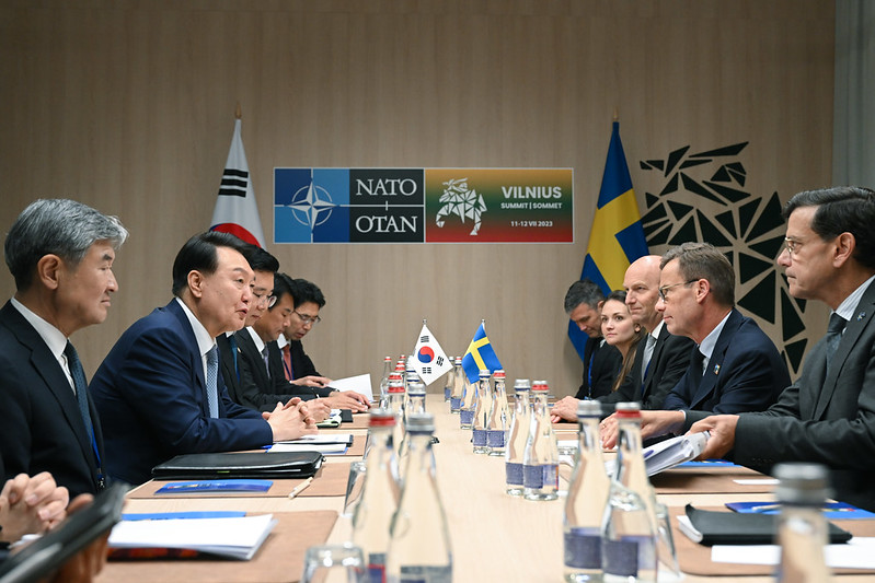 Korea-Sweden Summit     July 11, 2023     Vilnius, Lithuania     Office of the President  Official Photographer : Kang Min Seok