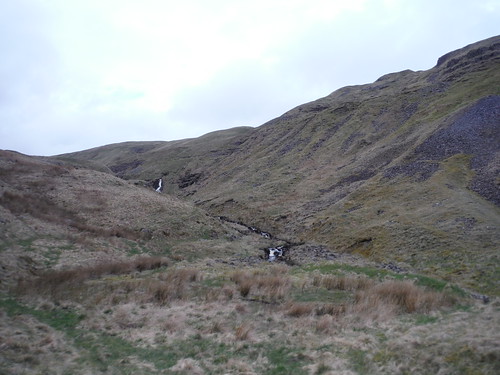 Backview to a waterfall on the Beck in Scordale SWC Walk 415 - High Cup Nick (Appleby-in-Westmoreland Circular) [Extension via Warcop Range and Scordale]