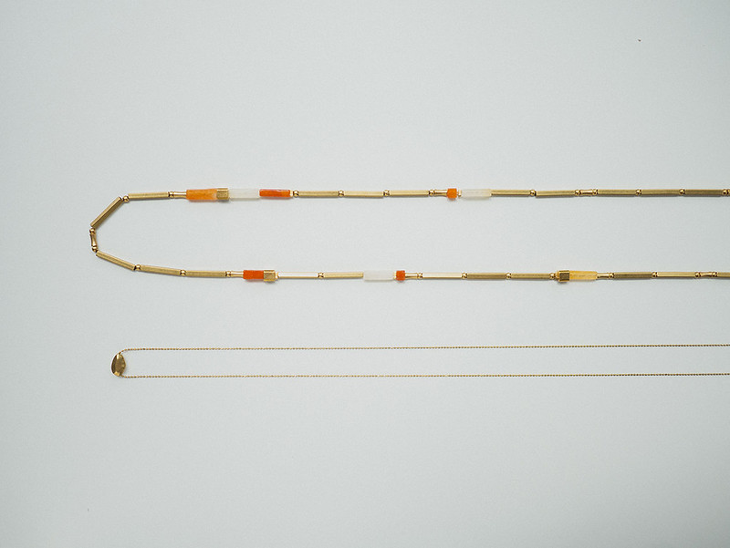銅/黃銅 項鍊 橘色 - ARROGANT - 夏陽 * 玫瑰石 瑪瑙 東菱玉 礦石 黃銅 項鍊