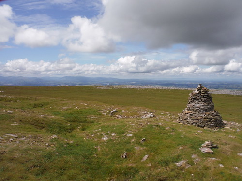 Cairn on fringe of plateau with northwesterly views (Cross Fell) SWC Walk 414 - Cross Fell and Great Dun Fell (Langwathby to Appleby)
