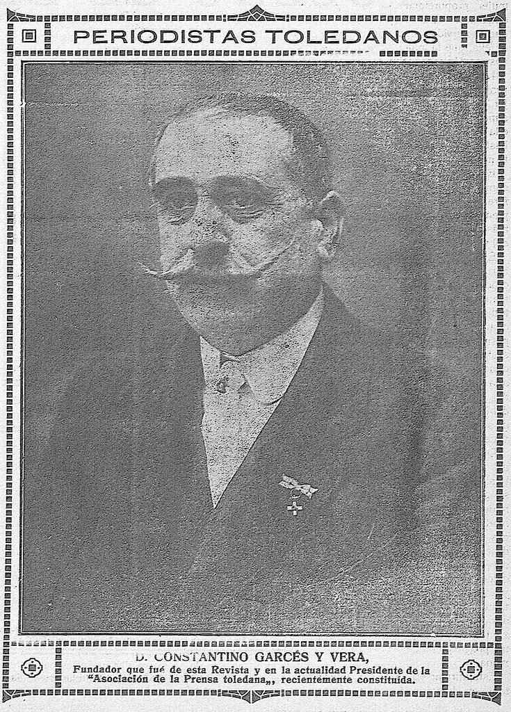 Constantino Garcés y Vera, fundador de "La Campana Gorda" y presidente de la Asociación de la Prensa Toledana. Publicada en La Campana Gorda en enero de 1914