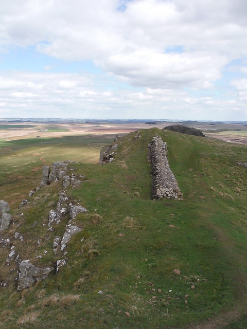 Stretch of Wall on Sewingshield Crags SWC Walk 413 - Hadrian's Wall Path Core Section (Lanercost to Halton Chesters)