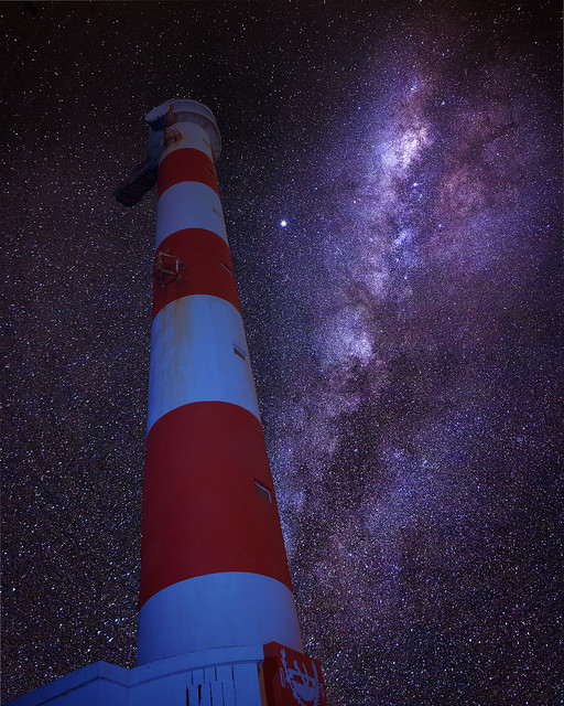 Milk way and lighthouse