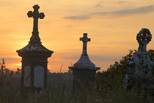 Ardmulchan Headstones at sunset, Boyne Valley, Co Meath