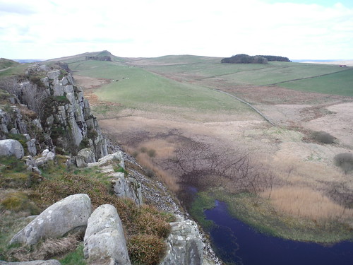Crag Lough from above SWC Walk 413 - Hadrian's Wall Path Core Section (Lanercost to Halton Chesters)