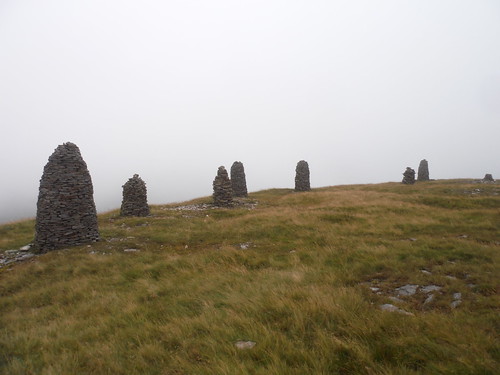 Conical stone cairns at High White Scar on Wild Boar Fell SWC Walk 416 - Wild Boar Fell (Garsdale to Kirkby Stephen)