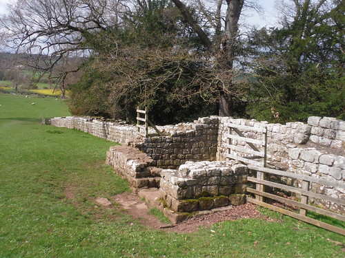 Turret 26B (Brunton Turret); probably the best preserved on HW with 11 courses of Stone; 1 section of Wall is Broad, the other Narrow! SWC Walk 413 - Hadrian's Wall Path Core Section (Lanercost to Halton Chesters)