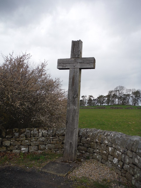 Wooden Cross commemorating the Battle at Heavenfield SWC Walk 413 - Hadrian's Wall Path Core Section (Lanercost to Halton Chesters)