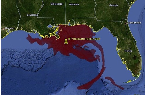 Fig.3. Inquinamento causato dall’incidente alla Deepwater Horizon.
