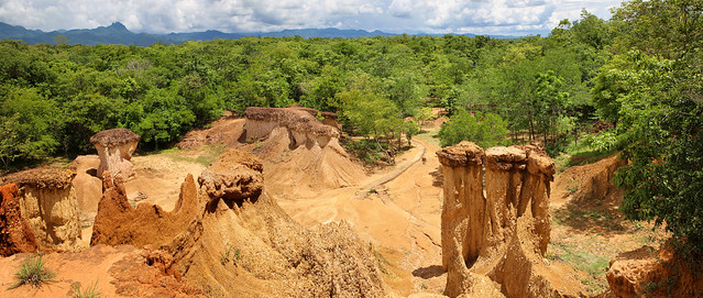 Rock formations of Phae Mueang Phi created two million years ago