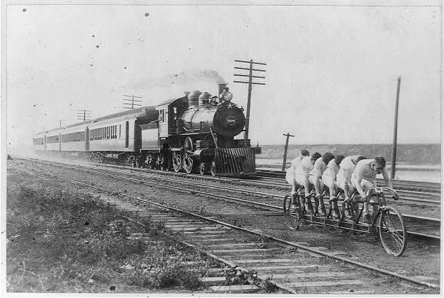 [The Stearns sextuplets racing the Empire State Express] (LOC)