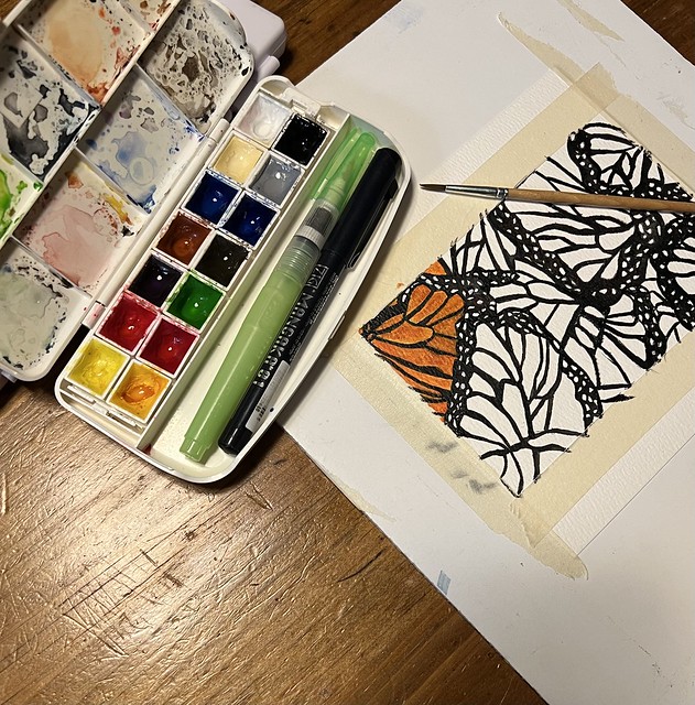 Work in progress  #monarchbutterflies #wings #letsfly #watercolor