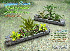 Secret Sale Wknd Deal ! - [CIRCA] - "Laguna Beach" Tropics Log Planter - Green Mix (L)