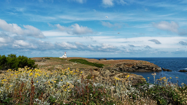 Belle île en mer-Le phare des poulains. France.