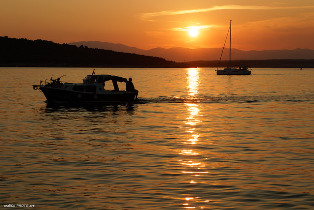 Sunset on Adriatic sea