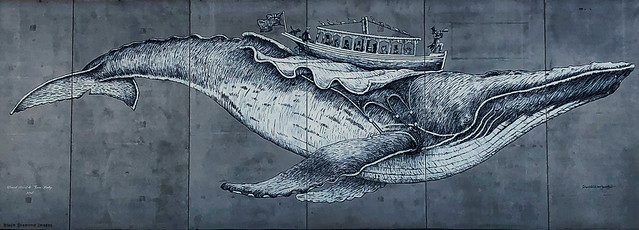 Flying Humpback Whale Mural, Port Chalmers, Dunedin, Otago, South Island, New Zealand