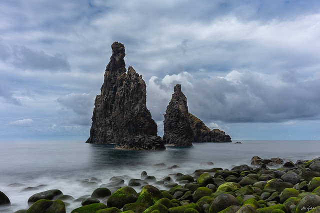 sea stacks on a cloudy day