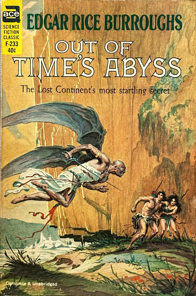 “Out of Time’s Abyss” by Edgar Rice Burroughs.  Ace F-233 (1963).  Cover art by Roy G. Krenkel, Jr.