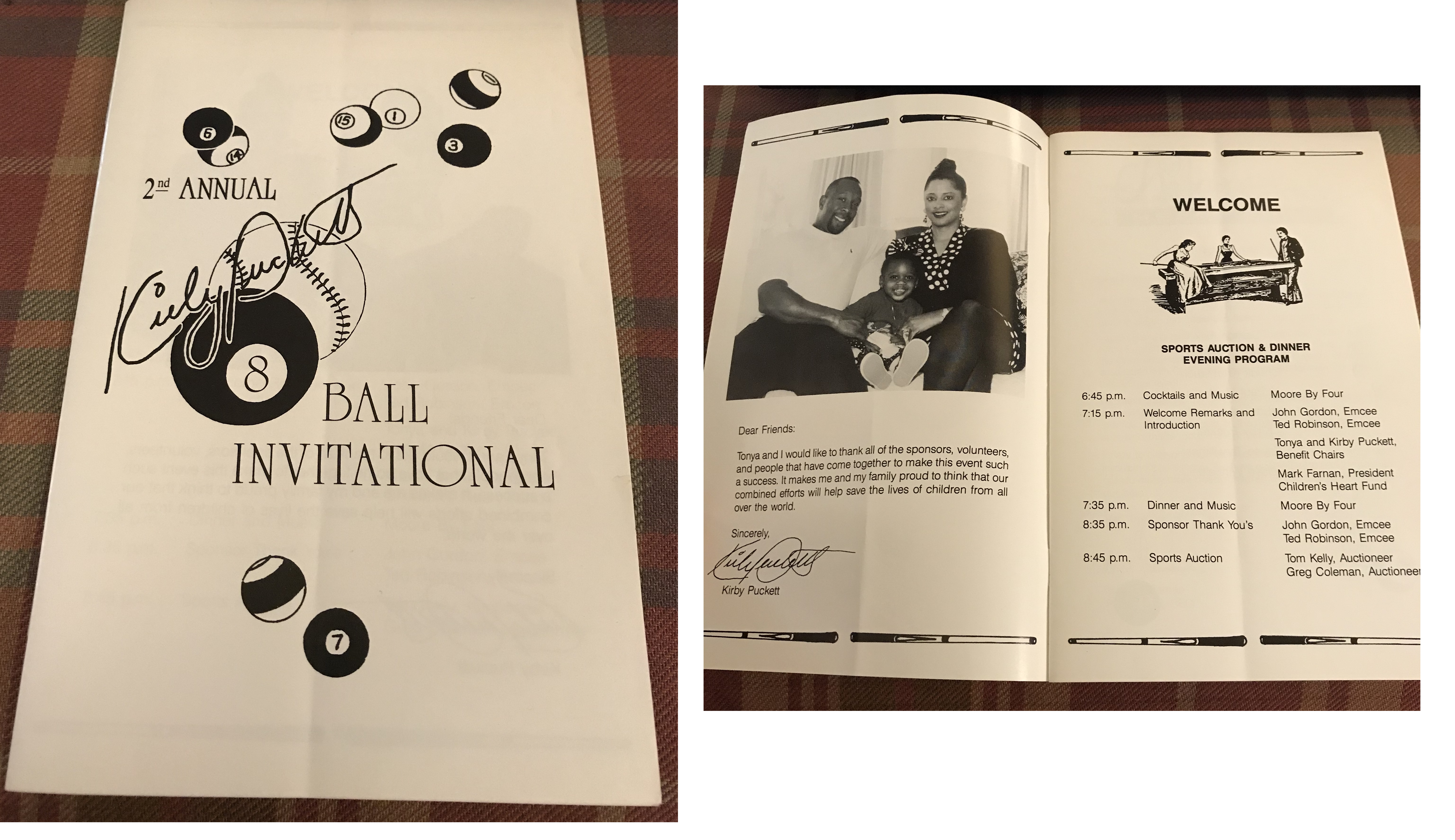 Puckett, Kirby - 1992 2nd Annual Kirby Puckett 8 Ball Invitational Pamphlet