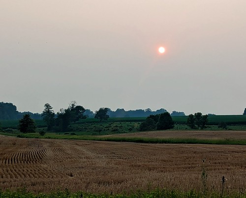 hazy sunset shalersville ohio portage county pixel6