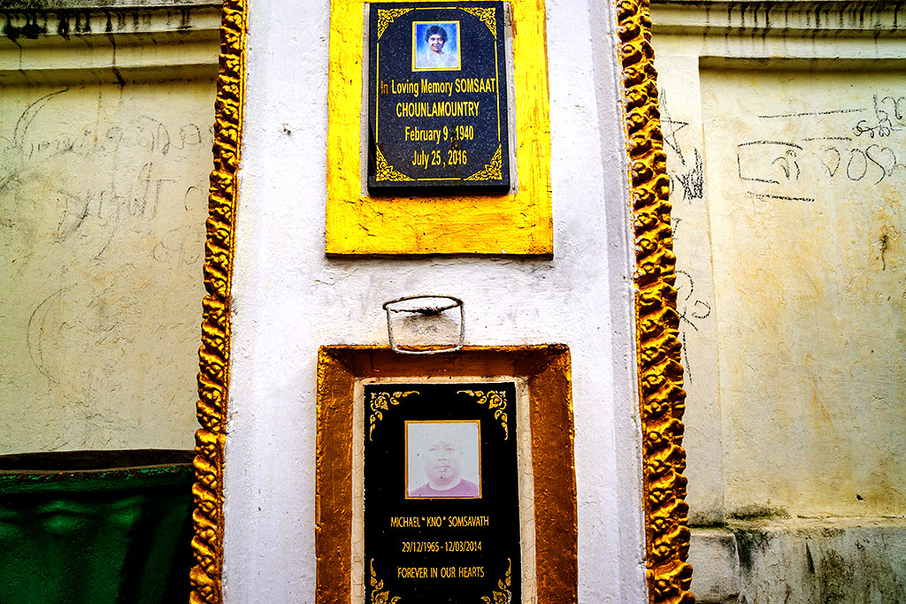 In Loving Memory on grave at Wat Mixai on 7-18-23--Vientiane copy