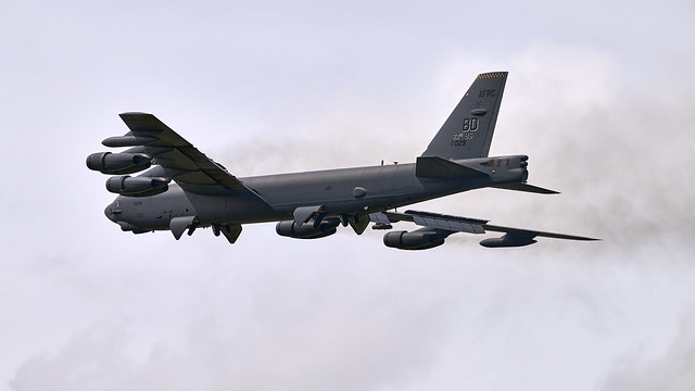 The Boeing B52 take off at RIAT 2023
