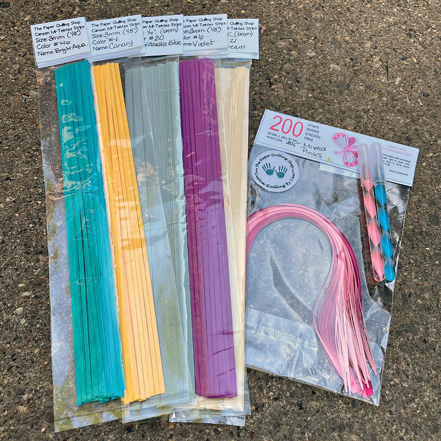 Quilling Paper Strips and Slotted Quilling Tools