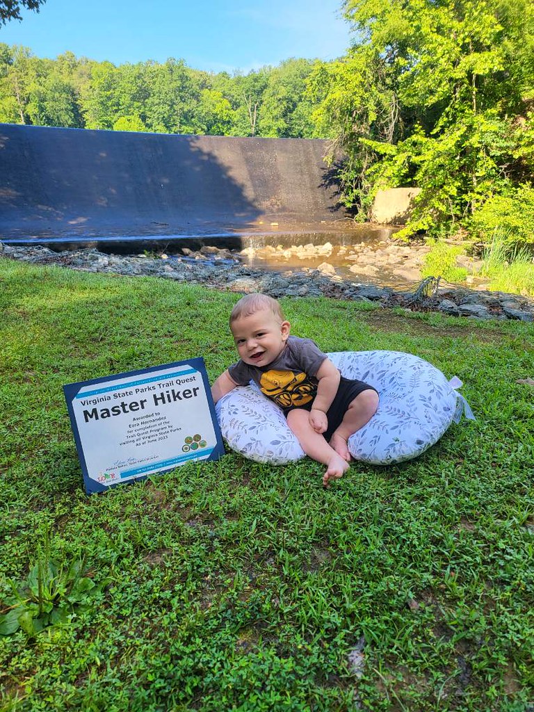 Ezra with his master hiker certificate