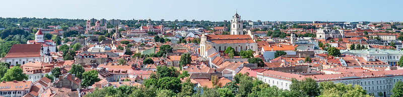 Blick vom Burgberg zur Universität und St. Johannes in der Altstadt von Vilnius