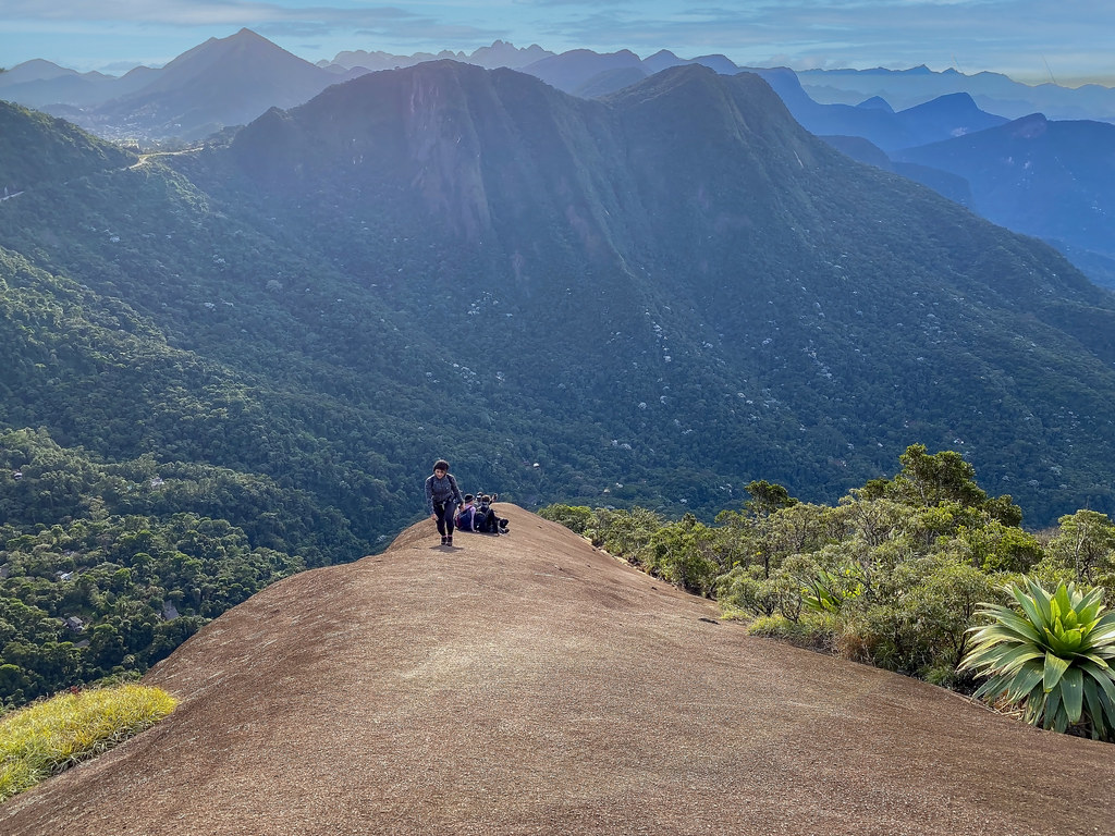 Stone Ramp, Climbing to the Summit of the Peak of Escalavrado at 1,120 meters (3,675 ft) MSL, Serra dos Órgãos ('Organs Range') National Park, Guapimirim and Teresópolis, Rio de Janeiro State, Brazil.