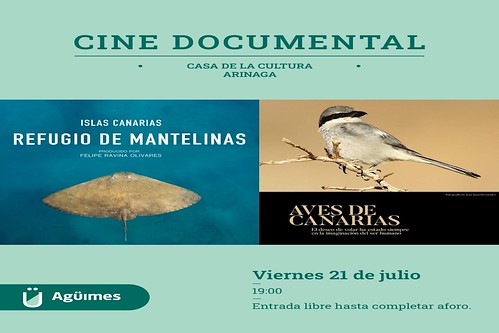 Cartel promocional de la proyección de los documentales en Arinaga