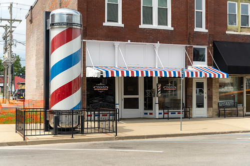 World's Largest Barber Pole at Tina's Barber Shop Casey, IL