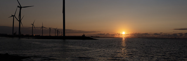 Sunset Panorama Delfzijl (4 shots)
