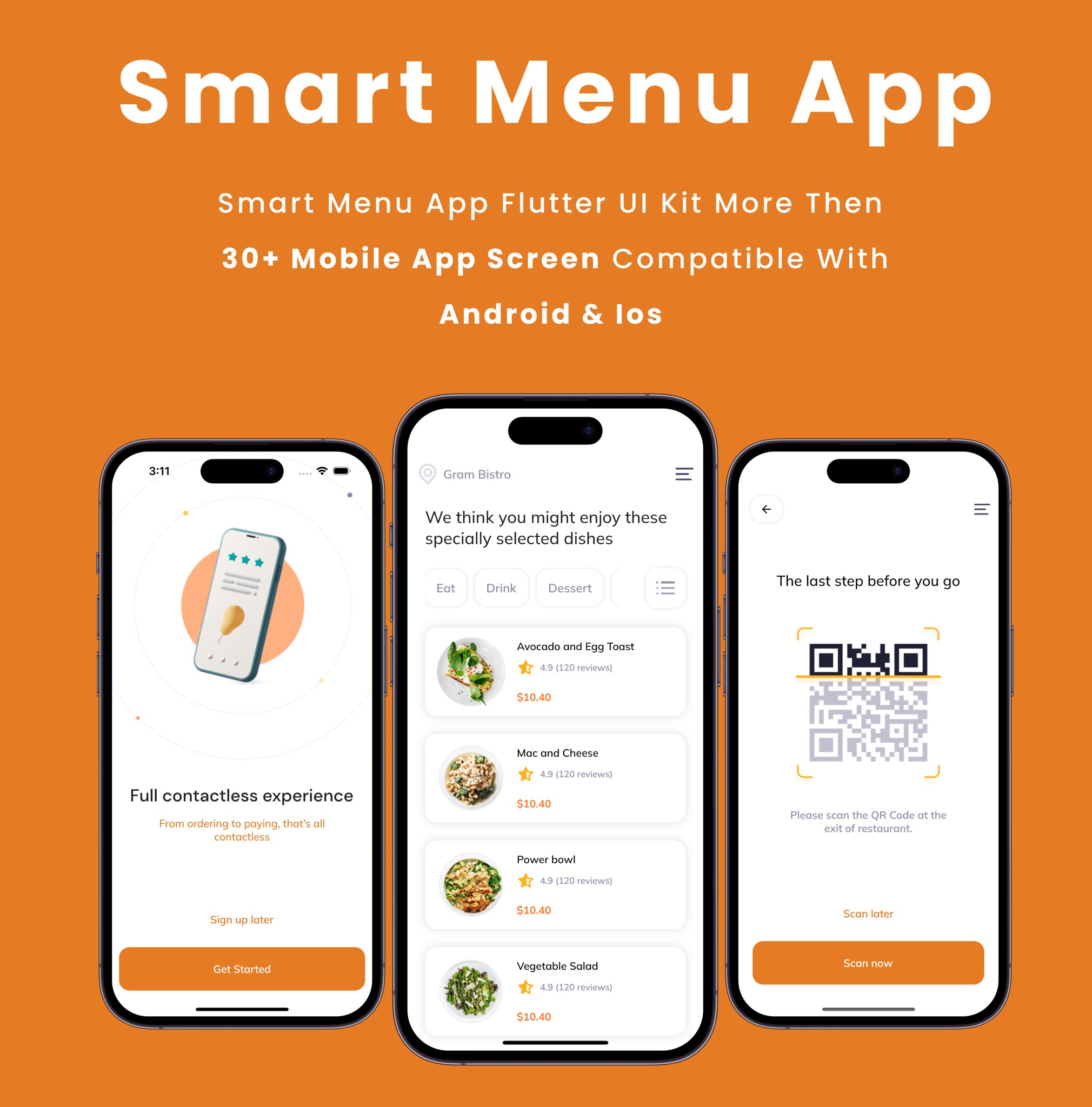 Smart Menu Food App - Flutter Mobile App Template