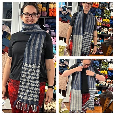 This is the Weaving a Dream scarf that Allison (AKBC) made at the July 9th Rigid Heddle Weaving Workshop 2 using Berroco Ultra Alpaca.