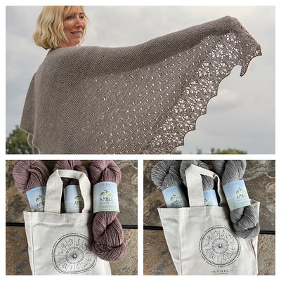 Kits are available for the Astris Shawl.by Makenzie Alvarez.
